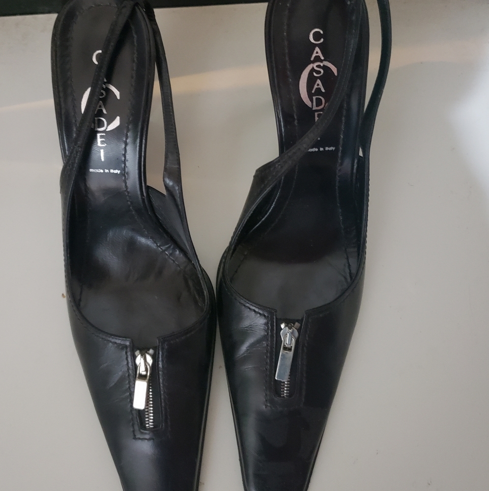 Casadei Sling Back, Size 10 Black High Heel